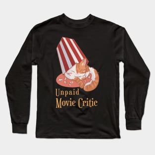 Unpaid Movie Critic - Red and white sleeping cat Long Sleeve T-Shirt